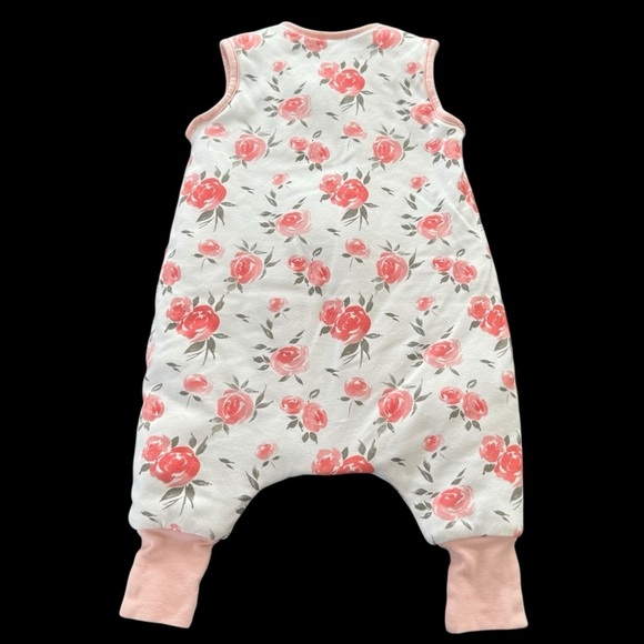 Mama Cheetah Baby Small 6-18 mos Organic  Cotton Footed Sleep Sack Floral Padded - Picture 2 of 3